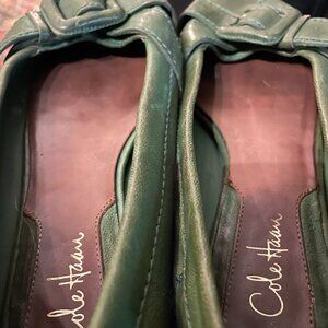 Cole Haan - Green Buckle Leather Flats - Size 8